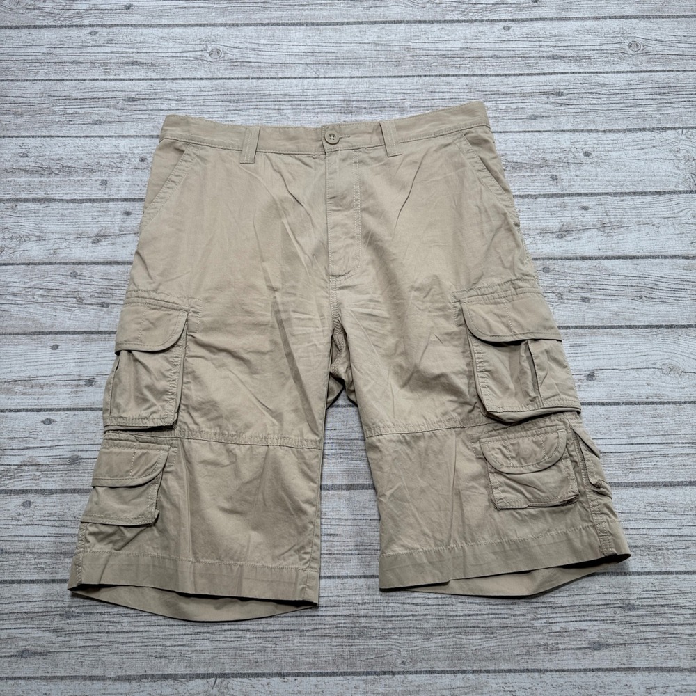 Vintage Cargo Shorts Men's 36 Brown Relaxed Fit Cotton Utility Tactical Hiking